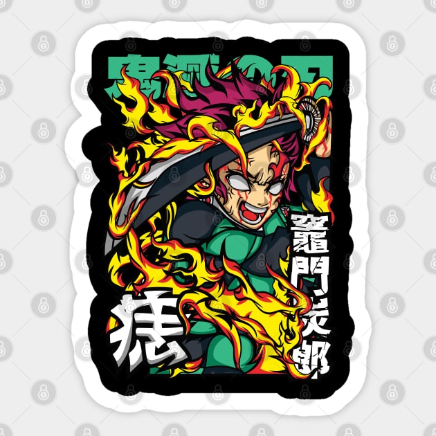 Kimetsu no Yaiba - Tanjiro Sun Breathing Form Sticker by Otaku Vibes